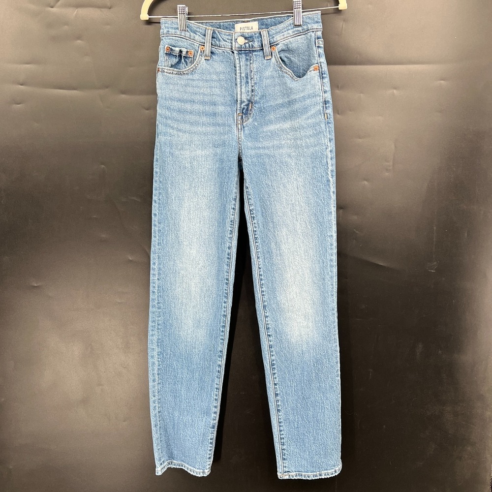 Pistola Drew Mid-Rise Classic Straight Jean Ludwig classic full‎ length denim 25